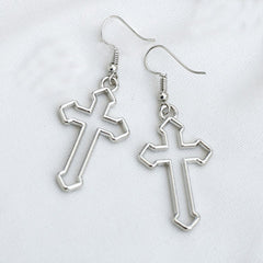 Hip Hop Korean Fashion Cross Earrings For Women Grunge Cross Ear Earrings серьги кресты Skeleton Crochet Punk Earrings Wholesale