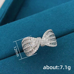 Bow Shape Rings for Women Silver Color Fashion Modern Design