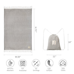 YEUZLICOTTON Hot Sale luxury Striped Tassel 100% cotton sauna spa bath towel For Home 100*180CM Travel Turkish Large beach towel