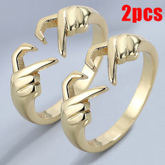 Amelia's Love Connection: Romantic Heart Double Gesture Rings