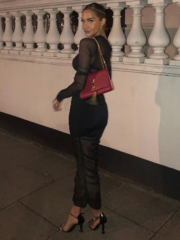 Vesper Sheer Mesh Three-Piece Skirt Set