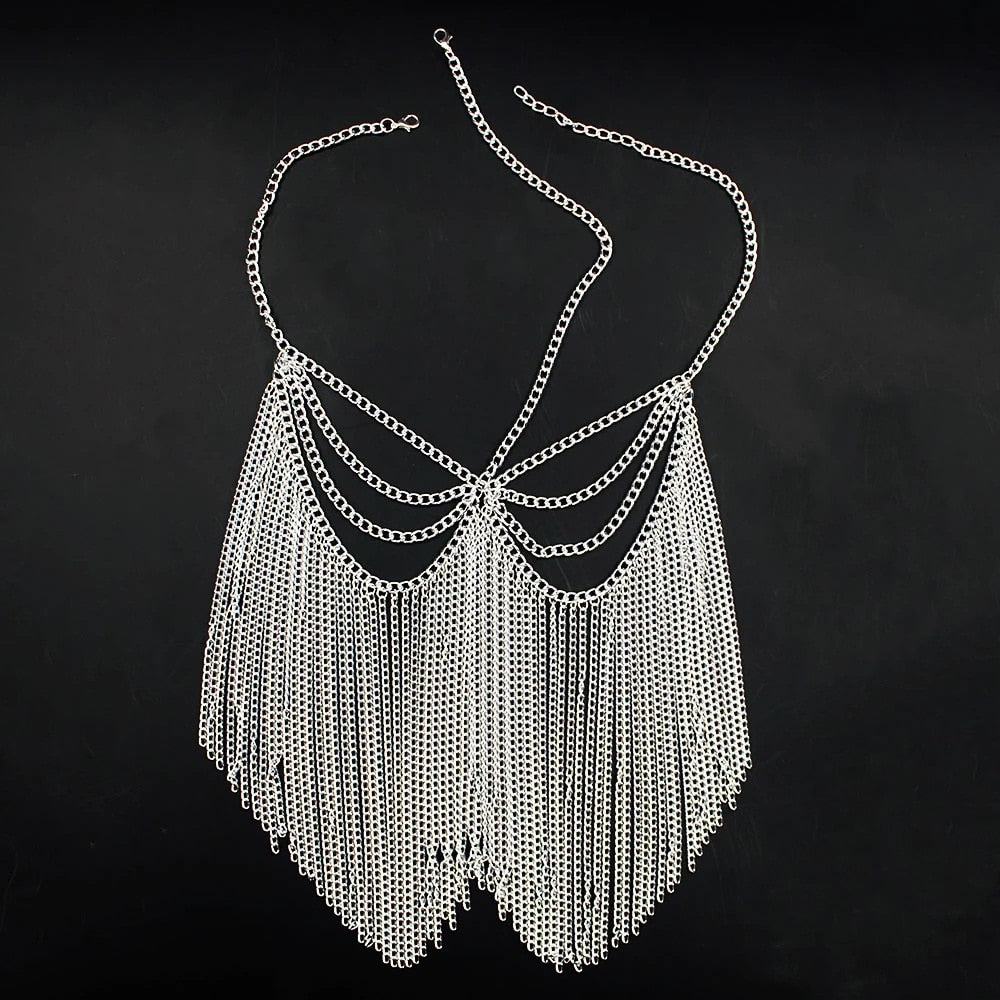 Belladonna Rhinestone Chain Veil Mask