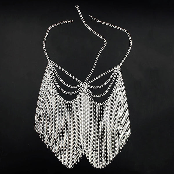 Belladonna Rhinestone Chain Veil Mask