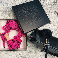 Snake print Open toe super high with sandals nightclub pole dance shallow mouth Platform