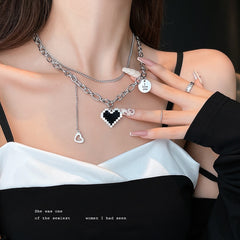 Simple Crystal Geometric Gold Color Pendant Necklace Set for Women Charms Fashion Square Rhinestone Female Vintage Jewelry 2022