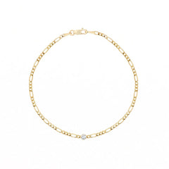 Gold Figaro Chain with Colored Crystal Stone Bracelets