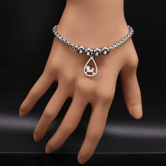 Fashion Dog Stainless Steel Charms Bracelets For Women Silver Color Bracelet Jewelry Gift pulseiras feminina B17822S05