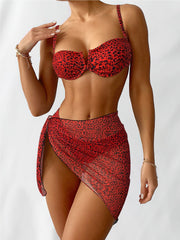 Brazilian Thong Bikini With Skirt Sexy Padded Swimsuit