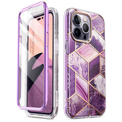 Full-Body Glitter Marble Bumper Case with Built-in Screen Protector Iphone