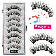 8PCS 5 Magnetic eyelashes with 4 pairs magnets magnetic lashes natural Mink eye lashes with tweezers