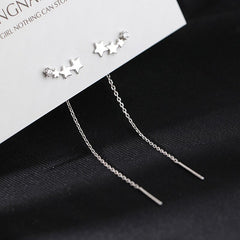 Drop Ear Line Long Hanging Earrings For Women Silver Gold Color Zircon Crystal Piercing Threader Earing Ear Accessories Jewelry
