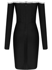 Mini Crystal Sexy Off Shoulder Bodycon Dress