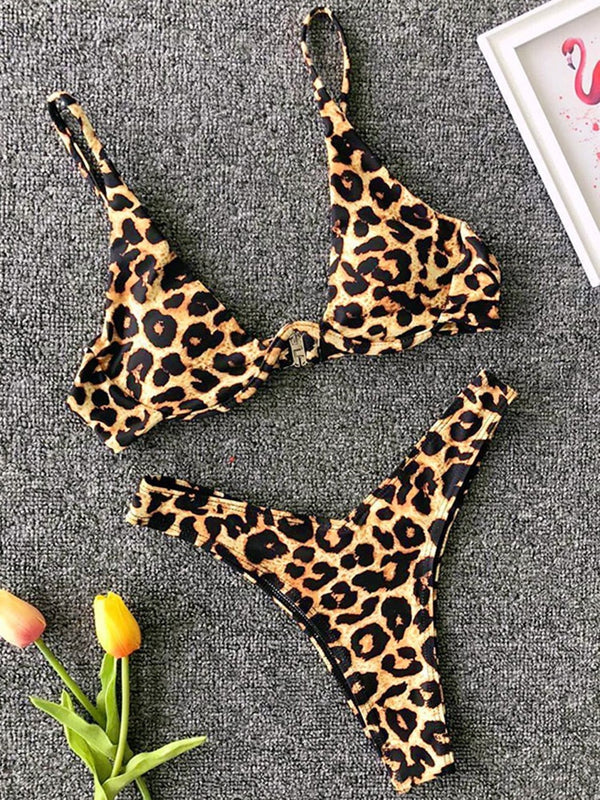 Solara V-Bar Underwire Ribbed Bikini Two-piece