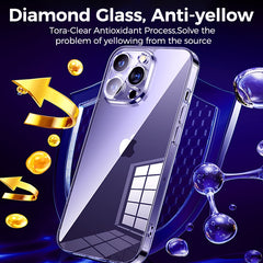 Clear Case For iPhone 14 13 12 Pro Max Back PC+TPU Shockproof Full Lens Protection For iPhone 11 Pro Transparent Cover