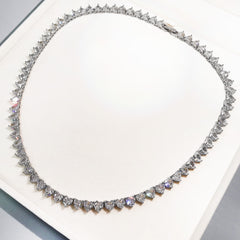 6MM Heart CZ Stone Tennis Chain 3 Colors Iced Out Choker Necklace for Men Women Hiphop Jewelry Gifts