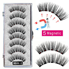 8PCS 5 Magnetic eyelashes with 4 pairs magnets magnetic lashes natural Mink eye lashes with tweezers