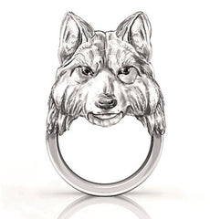 GDMN Fashion New Personality Wolf Shape Men&#39;s Punk Ring Jewelry Banquet Gift