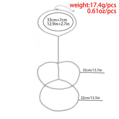 Multilayer Thin Metal Chain Anklets For
