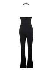 2022 New Summer Style Women Sexy Halter Bodycon Jumpsuit Rayon Bandage Fashion Celebrate Nightclub Party Jumpsuit