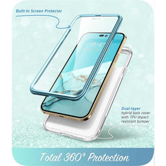 Full-Body Glitter Marble Bumper Case with Built-in Screen Protector Iphone