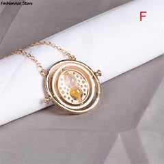 Hot Selling Time Turner Necklace Hourglass Pendant Long Chain Jewelry Fashion Alloy Toy Trinket Party Cosplay Accessory