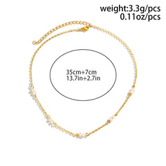 Metal Short Collar Pearl Choker