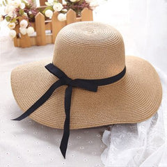 Foldable Wide Brim Floppy Straw Sun Hat