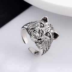 Vintage Tiger Open Cuff Rings