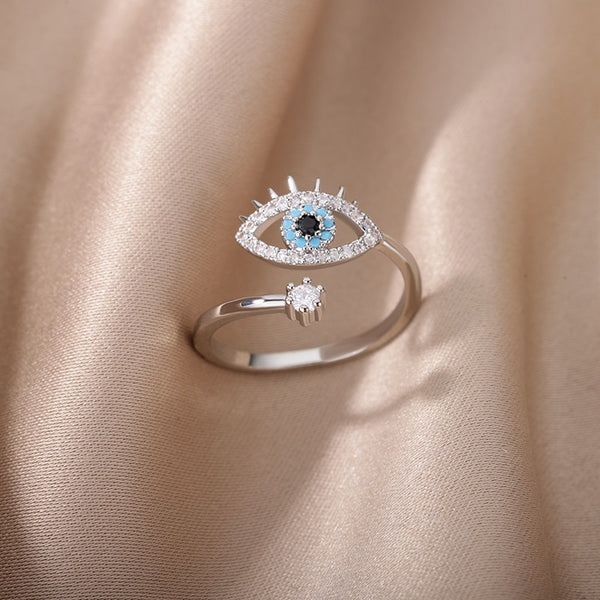 Safiya Lucky Evil Eye Stainless Steel Ring Collection