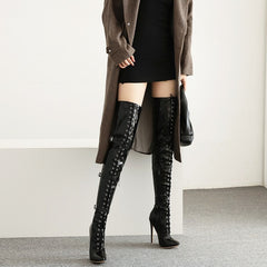 PU high heels over the knee boots thigh high boots
