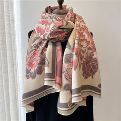 Thick Cashmere Scarf for Women Print Pashmina Shawl and Wrap