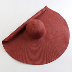 70cm Oversized  Wide Brim Sun Hat Travel  Large UV Protection Beach Straw Hats Women&#39;s Summer Floppy Foldable Chapeaux Wholesale
