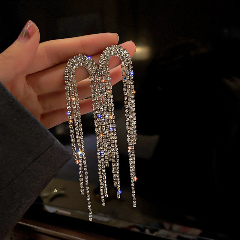 Lucienne Silver Rhinestone Drop Earring Collection
