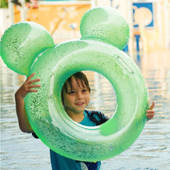 Swim Float Ring Glitter Inflatable Floating Tube with Handles