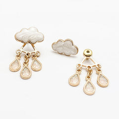 Cute Cloud Blue Rain Drop Dangle Earrings