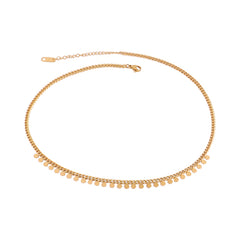 Round Geometric Pendant Necklace Choker