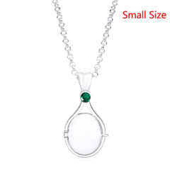 H2o Openable Metal Shell Pendant Necklace Silver Color with Crystal Mermaid Tv Movies Jewelry  for Women Girls Cute Necklaces