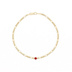 Gold Figaro Chain with Colored Crystal Stone Bracelets