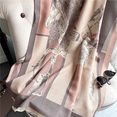 Thick Cashmere Scarf for Women Print Pashmina Shawl and Wrap