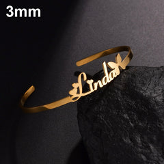 20 Styles Fashion Customized Name Bracelets Letter Stainless Steel Personalized Bangles For Women Men Baby Wedding  Jewelry Gift