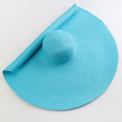 70cm Oversized  Wide Brim Sun Hat Travel  Large UV Protection Beach Straw Hats Women&#39;s Summer Floppy Foldable Chapeaux Wholesale