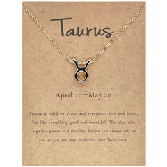 Cardboard Zodiac Sign Pendant Necklace