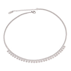 Round Geometric Pendant Necklace Choker