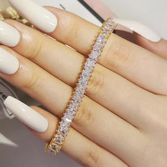 Luxury Princess 3mm 18cm Silver Color Bracelet Bangle