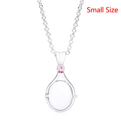 H2o Openable Metal Shell Pendant Necklace Silver Color with Crystal Mermaid Tv Movies Jewelry  for Women Girls Cute Necklaces