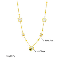 Butterfly Flower Pendant Necklace