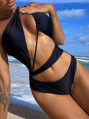 One Shoulder Tummy Cut Out One Piece Bather Asymmetric Bathing Suit