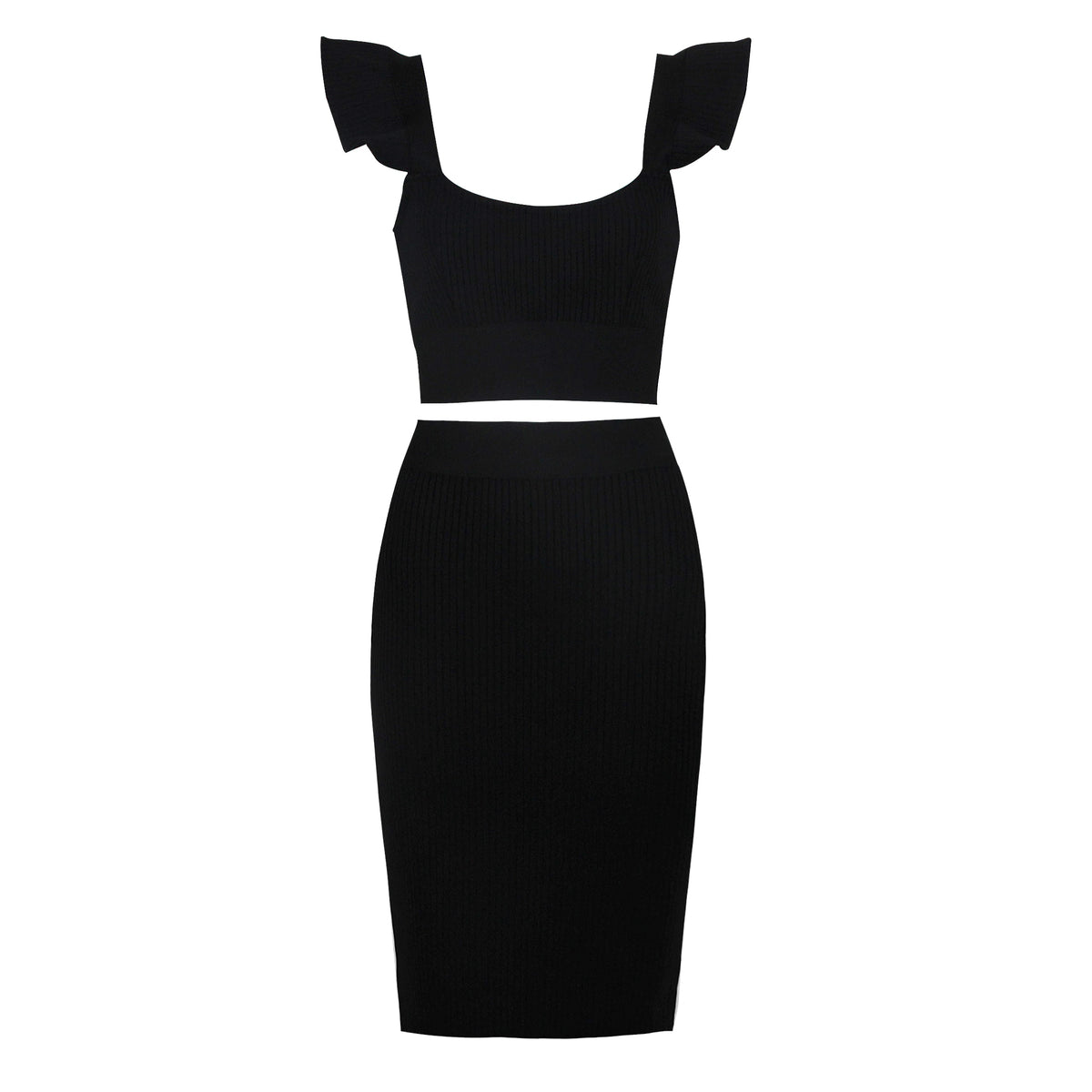 Two Pieces Bandage Dress Bodycon Rayon Skirt Set