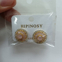 South Korea web celebrity super fairy temperament elegant Hyun fashion fashion earrings delicate purple flowers rose earrings