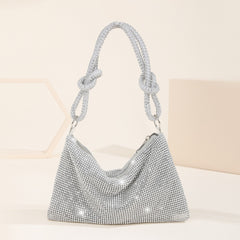 Handle Rhinestone Shiny Underarm Shoulder Bag